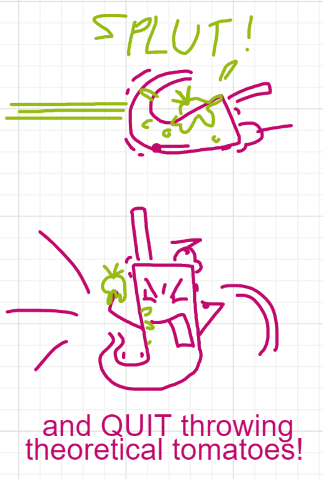 A panel from What's The Point, episode five of the Board Boards object show by Furretwalk/WalkingFurret.